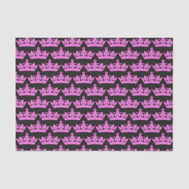 Papel De Seda Patrón de cuernos rosados negro (Anverso)
