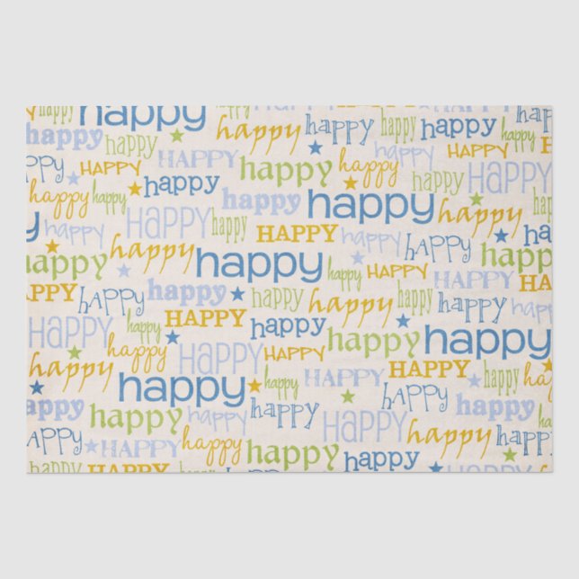 Papel De Seda Patrón de cumpleaños feliz (Anverso)