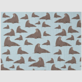 Papel De Seda Patrón de Cute Walrus