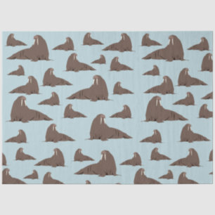 Papel De Seda Patrón de Cute Walrus