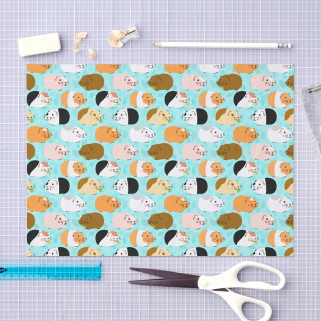Papel De Seda Patrón de Cuyes Adorables (Artesanía)
