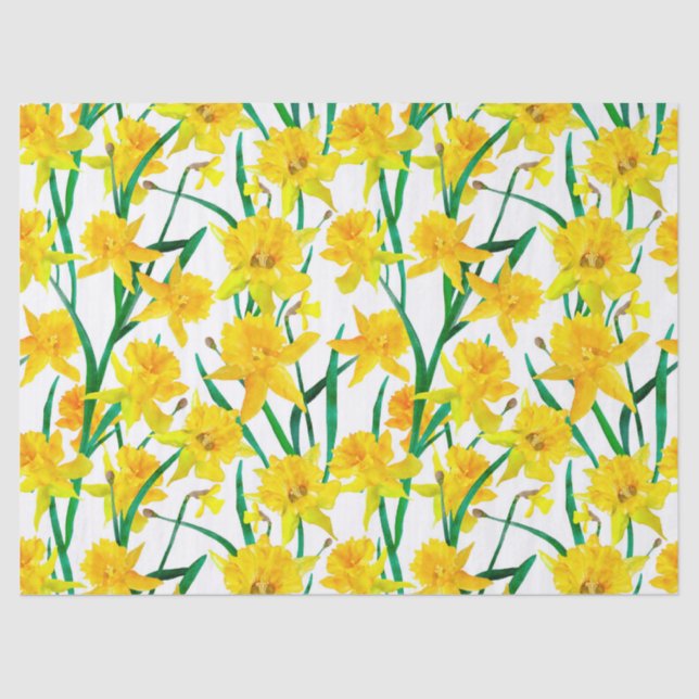 Papel De Seda Patrón de Daffodil Amarillo (Anverso)
