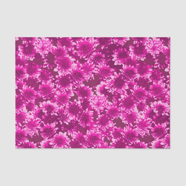 Papel De Seda Patrón de Dahlia gráfico moderno, púrpura anquilos (Anverso)