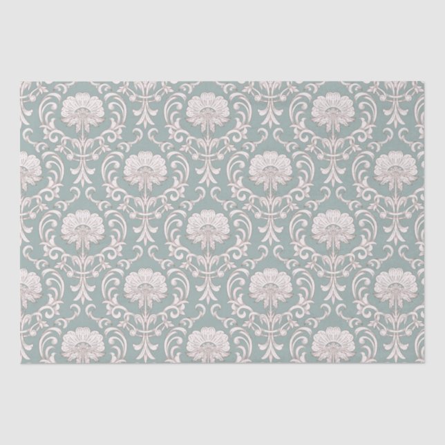 Papel De Seda Patrón de Damasco (Anverso)