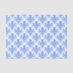 Papel De Seda Patrón de Damasco - Azul bebé