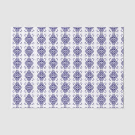 Papel De Seda Patrón de Damasco blanco y de la Marina