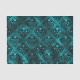 Papel De Seda Patrón de damasco de brillo glamoroso con ombre te