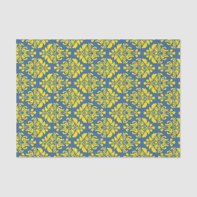 Papel De Seda Patrón de Damasco del Imperio Francés #1 (Anverso)
