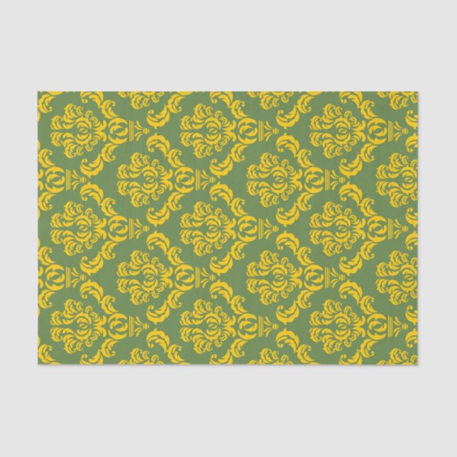 Papel De Seda Patrón de Damasco del Imperio Francés #8 (Anverso)