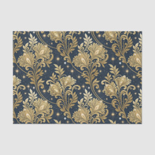 Papel De Seda Patrón de damasco floral del palacio real con bril