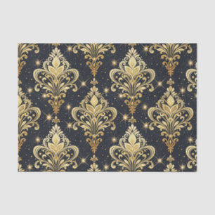 Papel De Seda Patrón de damasco floral real resplandeciente en n