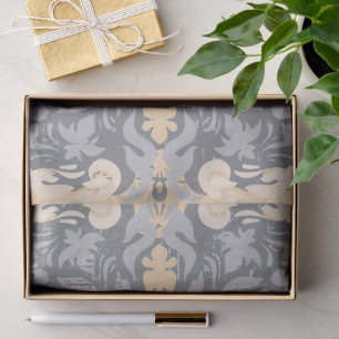 Papel De Seda Patrón de damasco floral vintage ornamentado
