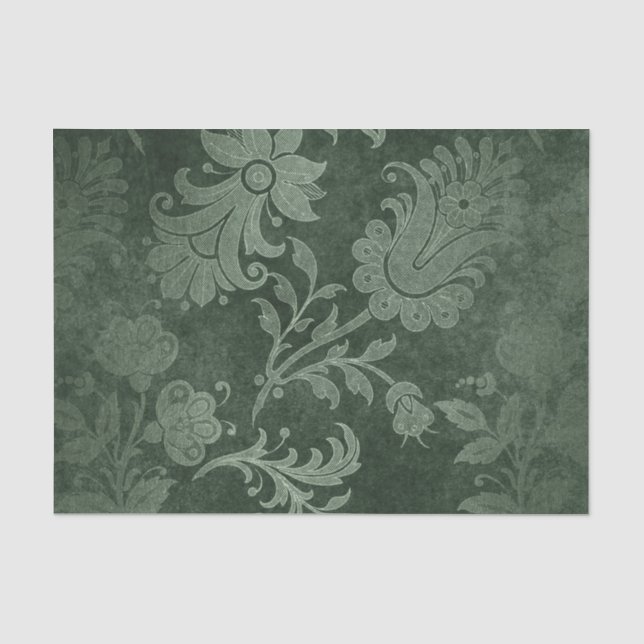Papel De Seda Patrón de damasco grunge (Anverso)