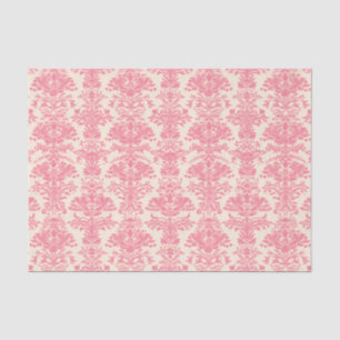Papel De Seda Patrón de Damasco Ornamental Rosa
