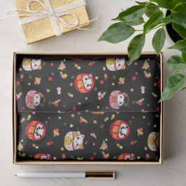 Papel De Seda patrón de daruma kawaii