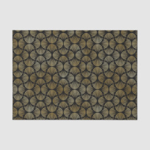 Papel De Seda Patrón de decoración de arte dorado y negro