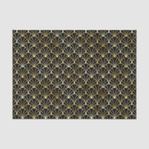 Papel De Seda Patrón de decoración de arte dorado y negro