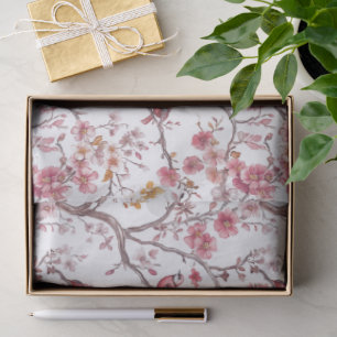 Papel De Seda Patrón de decoupage chinoiserie rosa y blanco