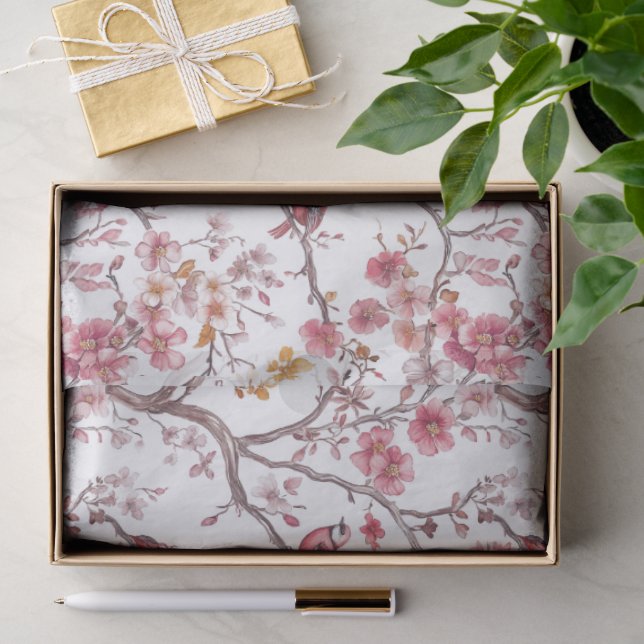 Papel De Seda Patrón de decoupage chinoiserie rosa y blanco (Regalo )