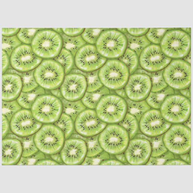 Papel De Seda Patrón de Decoupage de Rodajas de Kiwi (Anverso)