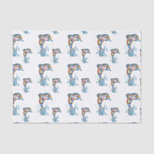 Papel De Seda Patrón de delfines con lápices de colores