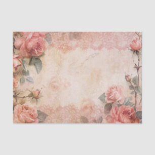 Papel De Seda Patrón de descomposición de Rosas de color rosa