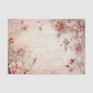 Papel De Seda Patrón de descomposición de Rosas de color rosa