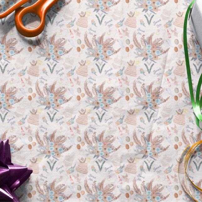 Papel De Seda Patrón de Despedida de Soltera Boho (Subido por el creador)