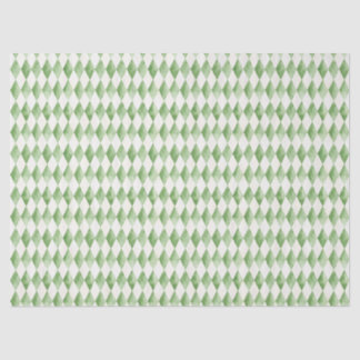 Papel De Seda Patrón de diamante de arlequín de vacaciones verde