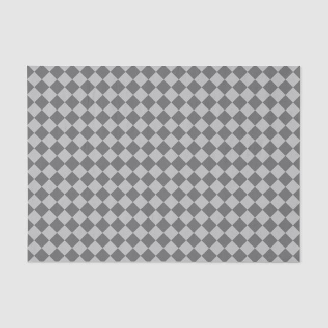 Papel De Seda Patrón de diamante de combinación gris (Anverso)