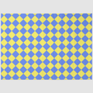 Papel De Seda Patrón de diamante de cuadros amarillo azul