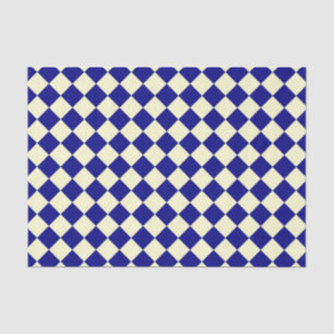 Papel De Seda Patrón de diamante de cuadros amarillo azul