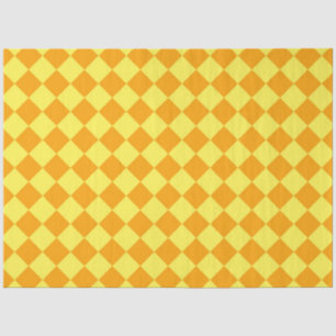 Papel De Seda Patrón de diamante de cuadros amarillos naranjas