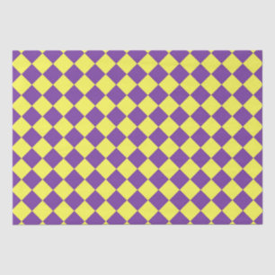 Papel De Seda Patrón de diamante de cuadros amarillos púrpuras