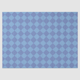 Papel De Seda Patrón de diamante de cuadros azules