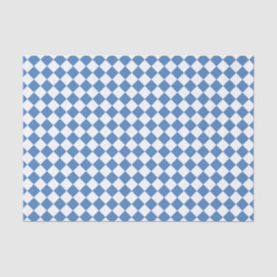 Papel De Seda Patrón de diamante de cuadros azules y blancos