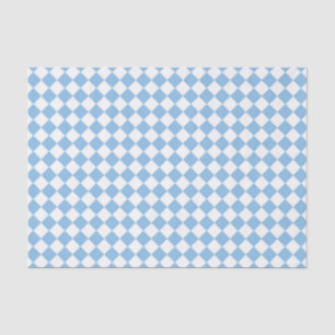Papel De Seda Patrón de diamante de cuadros azules y blancos