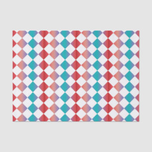 Papel De Seda Patrón de diamante de cuadros coloridos