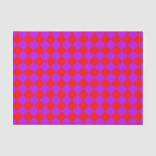 Papel De Seda Patrón de diamante de cuadros rojo púrpura
