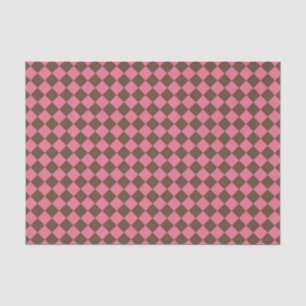 Papel De Seda Patrón de diamante de cuadros rosa marrón