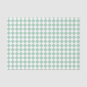 Papel De Seda Patrón de diamante de cuadros verdes y blancos