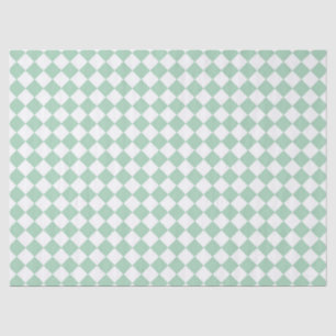 Papel De Seda Patrón de diamante de cuadros verdes y blancos