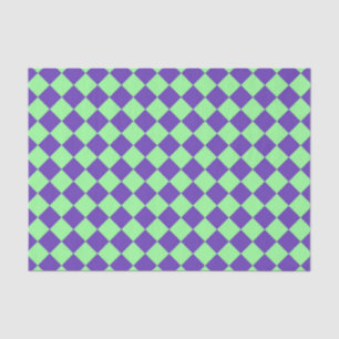 Papel De Seda Patrón de diamante de cuadros verdes y morados