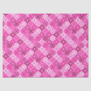 Papel De Seda Patrón de diamante de filigrana rosa