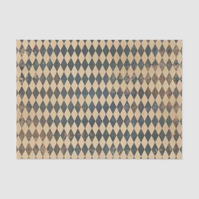 Papel De Seda Patrón de diamante de Harlequin grande (Anverso)