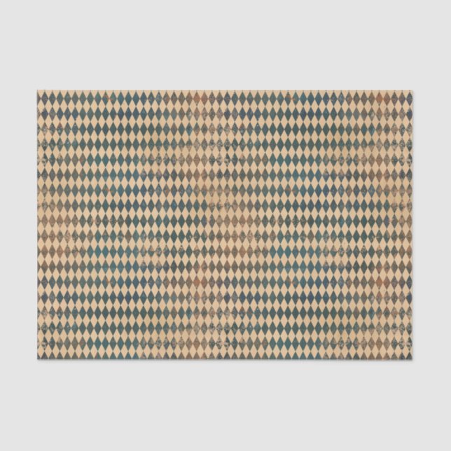 Papel De Seda Patrón de diamante de Harlequin pequeño (Anverso)