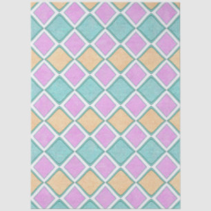 Papel De Seda Patrón de diamante de prisma Harlequin pastel