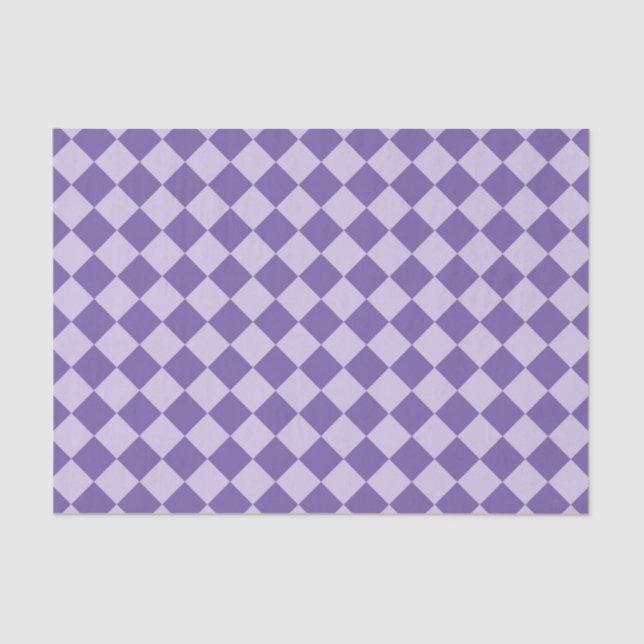 Papel De Seda Patrón de diamante de verificador púrpura (Anverso)