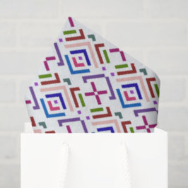 Papel De Seda Patrón de diamante geométrico étnico pastel modern