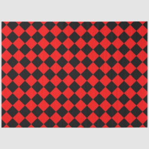 Papel De Seda Patrón de diamante negro rojo